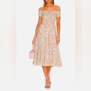 HEARTLOOM MINA MIDI DRESS FLORAL BLUSH XS‎ New